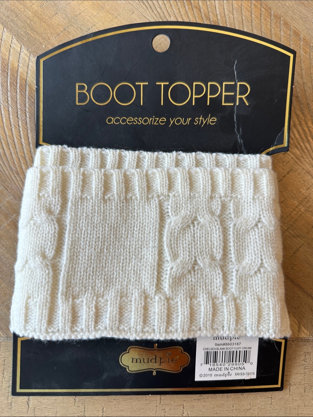 Mud Pie Cream Cable Knit Boot Cuffs Boot Toppers Leg Warmers NWT